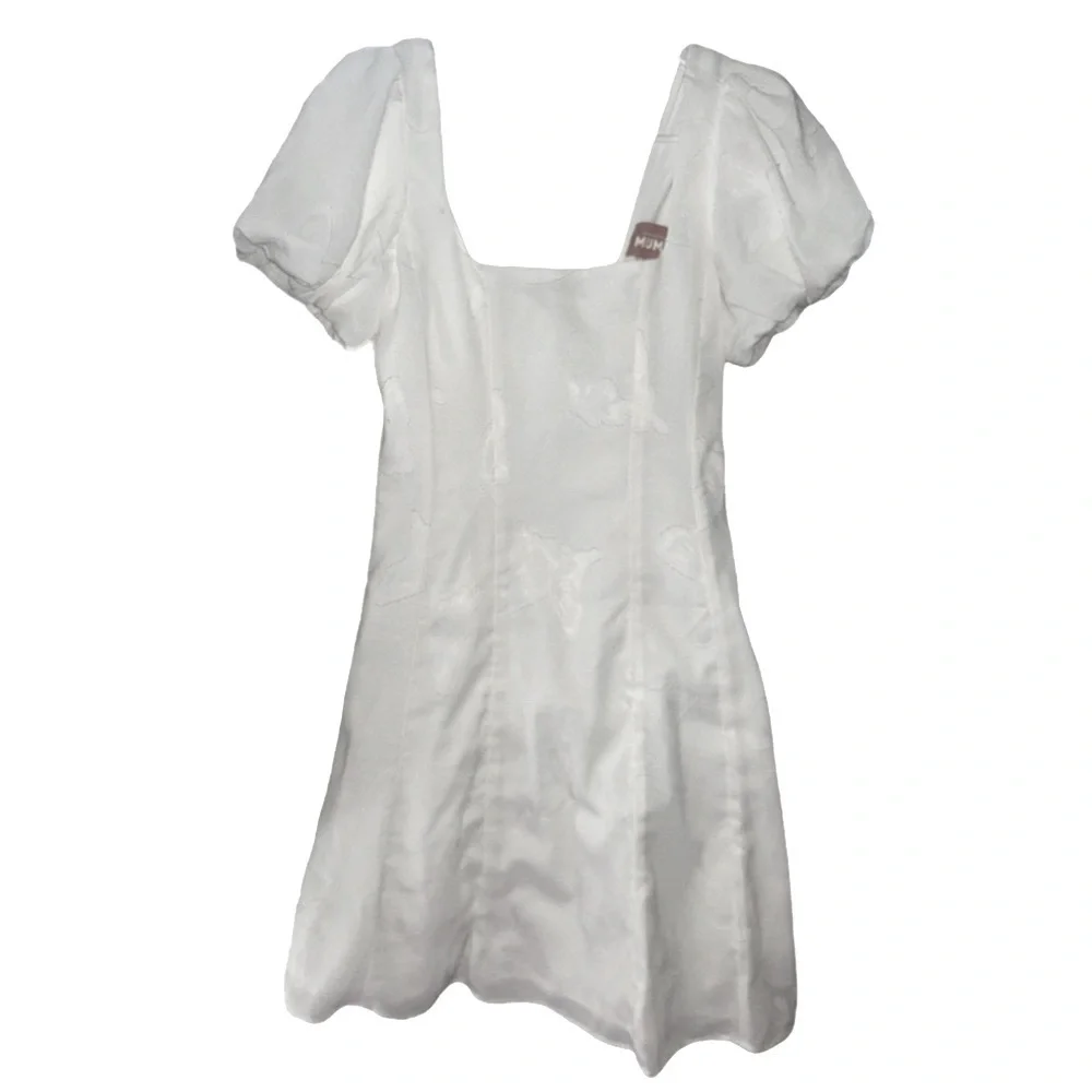 NWOT Show Me Your Mumu Mia Dress in white with butterfly stitch size Small